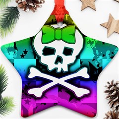 Rainbow Skull Star Ornament (Two Sides) from ArtsNow.com Front