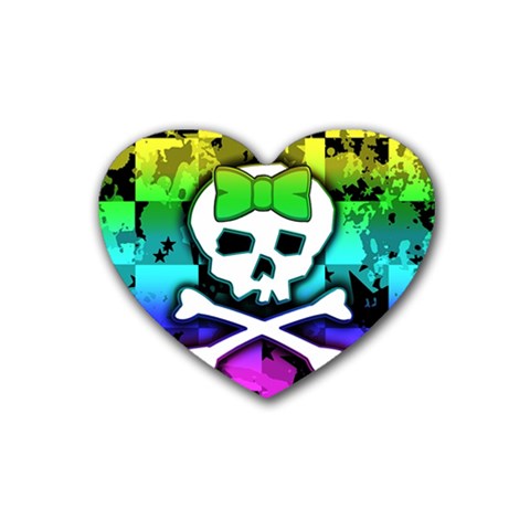 Rainbow Skull Heart Coaster (4 pack) from ArtsNow.com Front