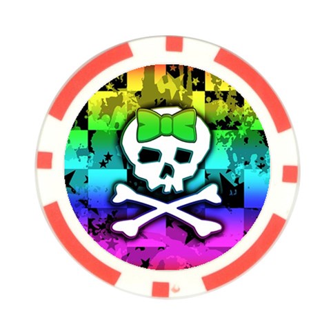 Rainbow Skull Poker Chip Card Guard from ArtsNow.com Front