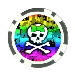 Rainbow Skull Poker Chip Card Guard from ArtsNow.com Front