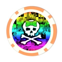Rainbow Skull Poker Chip Card Guard from ArtsNow.com Front