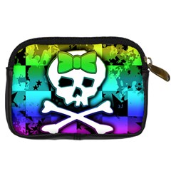 Rainbow Skull Digital Camera Leather Case from ArtsNow.com Back