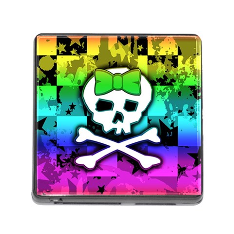 Rainbow Skull Memory Card Reader with Storage (Square) from ArtsNow.com Front