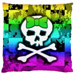Rainbow Skull Large Cushion Case (One Side)