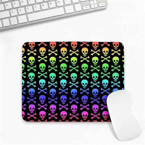 Rainbow Skull and Crossbones  Small Mousepad from ArtsNow.com Front