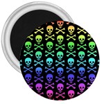 Rainbow Skull and Crossbones  3  Magnet