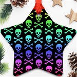 Rainbow Skull and Crossbones  Ornament (Star)