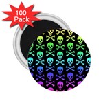 Rainbow Skull and Crossbones  2.25  Magnet (100 pack) 