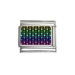 Rainbow Skull and Crossbones  Italian Charm (9mm)