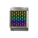 Rainbow Skull and Crossbones  Italian Charm (13mm)