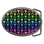 Rainbow Skull and Crossbones  Belt Buckle