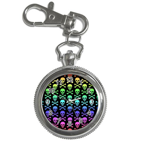 Rainbow Skull and Crossbones  Key Chain Watch from ArtsNow.com Front