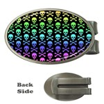 Rainbow Skull and Crossbones  Money Clip (Oval)