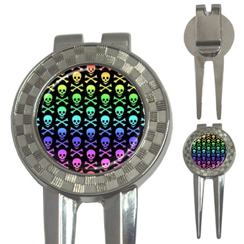 Rainbow Skull and Crossbones  3 Front