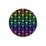 Rainbow Skull and Crossbones  Magnet 3  (Round)