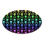 Rainbow Skull and Crossbones  Magnet (Oval)
