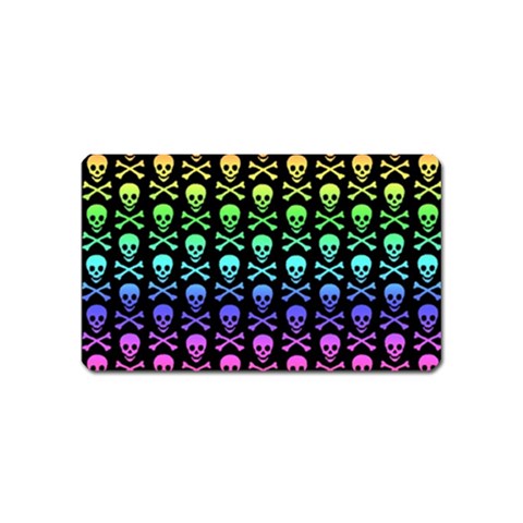 Rainbow Skull and Crossbones  Magnet (Name Card) from ArtsNow.com Front