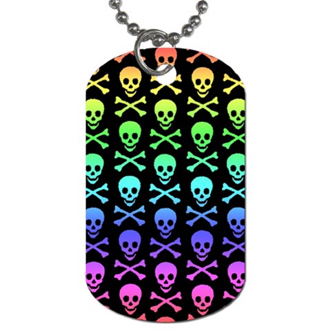 Rainbow Skull and Crossbones  Dog Tag (One Side) from ArtsNow.com Front