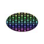 Rainbow Skull and Crossbones  Sticker Oval (10 pack)