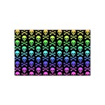 Rainbow Skull and Crossbones  Sticker Rectangular (100 pack)