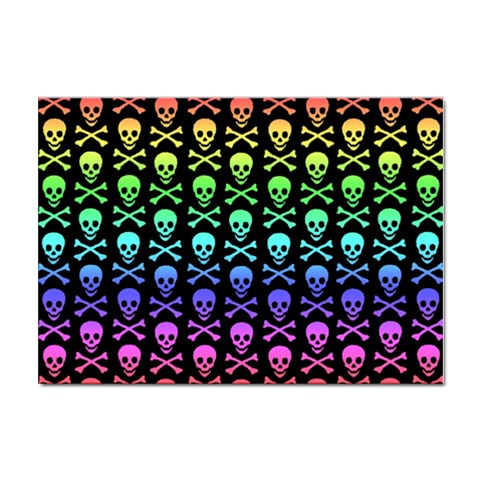 Rainbow Skull and Crossbones  Sticker A4 (100 pack) from ArtsNow.com Front