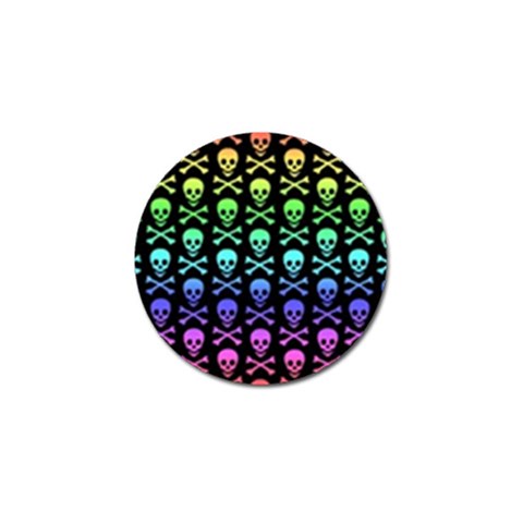 Rainbow Skull and Crossbones  Golf Ball Marker from ArtsNow.com Front
