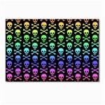 Rainbow Skull and Crossbones  Postcard 4 x 6  (Pkg of 10)