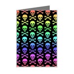 Rainbow Skull and Crossbones  Mini Greeting Card