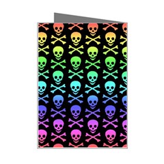 Rainbow Skull and Crossbones  Mini Greeting Card from ArtsNow.com Right