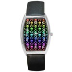 Rainbow Skull and Crossbones  Barrel Style Metal Watch