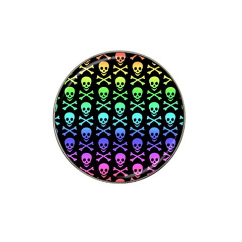 Rainbow Skull and Crossbones  Hat Clip Ball Marker (10 pack) from ArtsNow.com Front