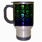 Rainbow Skull and Crossbones  Travel Mug (Silver Gray)