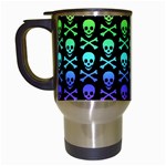 Rainbow Skull and Crossbones  Travel Mug (White)