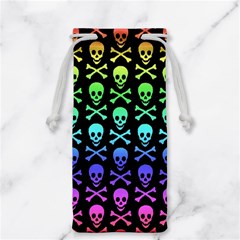 Rainbow Skull and Crossbones  Jewelry Bag from ArtsNow.com Front