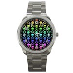 Rainbow Skull and Crossbones  Sport Metal Watch