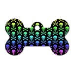 Rainbow Skull and Crossbones  Dog Tag Bone (One Side)