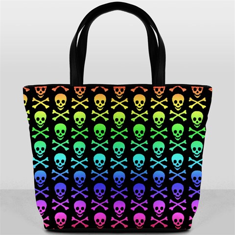 Rainbow Skull and Crossbones  Bucket Bag from ArtsNow.com Front