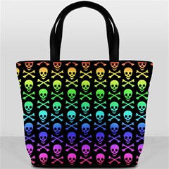 Rainbow Skull and Crossbones  Bucket Bag from ArtsNow.com Front