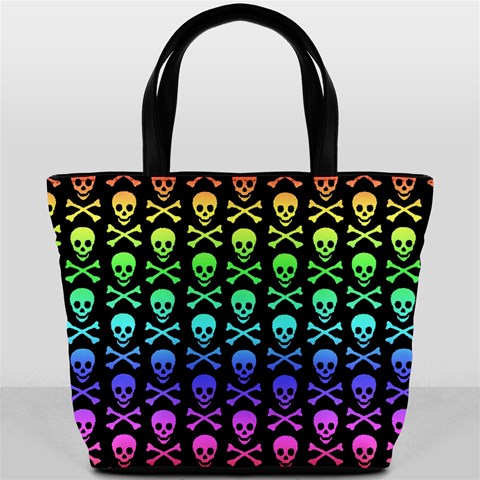 Rainbow Skull and Crossbones  Bucket Bag from ArtsNow.com Back