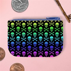 Rainbow Skull and Crossbones  Mini Coin Purse from ArtsNow.com Back