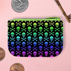 Rainbow Skull and Crossbones  Mini Coin Purse from ArtsNow.com Back