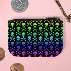Rainbow Skull and Crossbones  Mini Coin Purse from ArtsNow.com Back