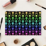 Rainbow Skull and Crossbones  Cosmetic Bag (Large)