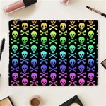Rainbow Skull and Crossbones  Cosmetic Bag (XL)