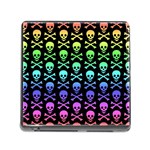 Rainbow Skull and Crossbones  Memory Card Reader with Storage (Square)