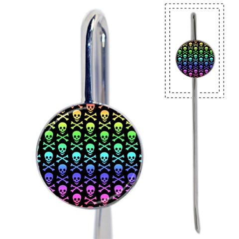Rainbow Skull and Crossbones  Book Mark from ArtsNow.com Front
