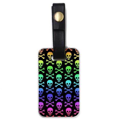 Rainbow Skull and Crossbones  Luggage Tag (one side) from ArtsNow.com Front
