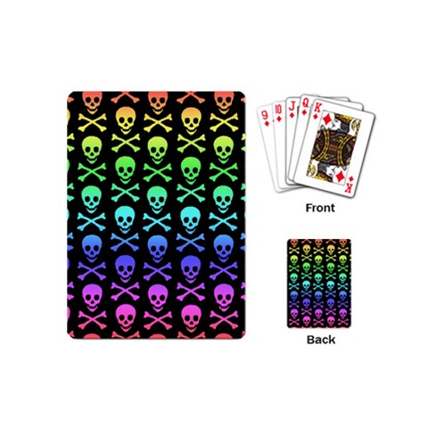 Rainbow Skull and Crossbones  Playing Cards (Mini) from ArtsNow.com Back