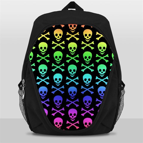 Rainbow Skull and Crossbones  Backpack Bag from ArtsNow.com Front