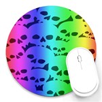 Rainbow Skull Collection Round Mousepad